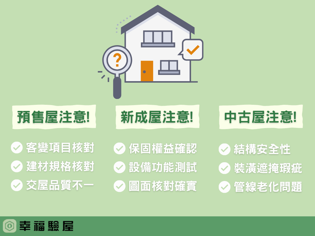 中古/新成/預售屋驗屋注意事項